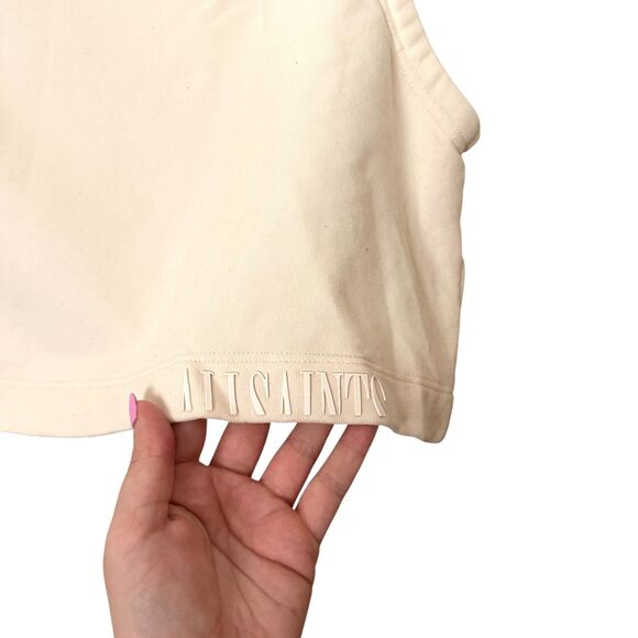 ALLSAINTS Lila Terry Crop Top Ecru White Sz 10 - Picture 4 of 4